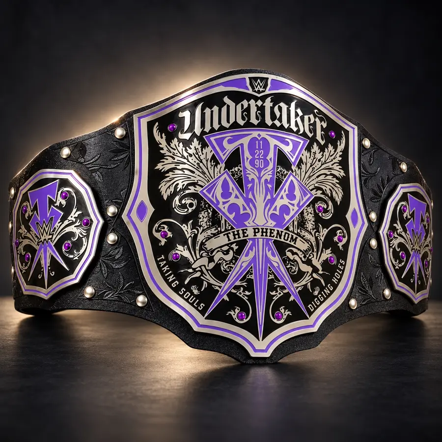 Undertaker Phenom Replica Championship Belt, WWE / WWF / WCW handmade replica championship belt, photo 3 of 5