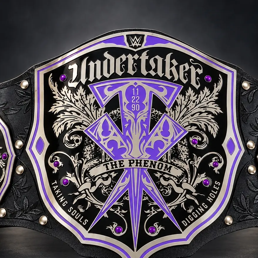 Undertaker Phenom Replica Championship Belt, WWE / WWF / WCW handmade replica championship belt, photo 4 of 5