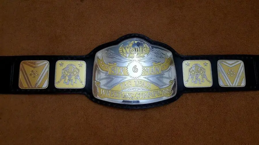 World Six 6 Man Tag Team Wrestling Championship Belt — view 2
