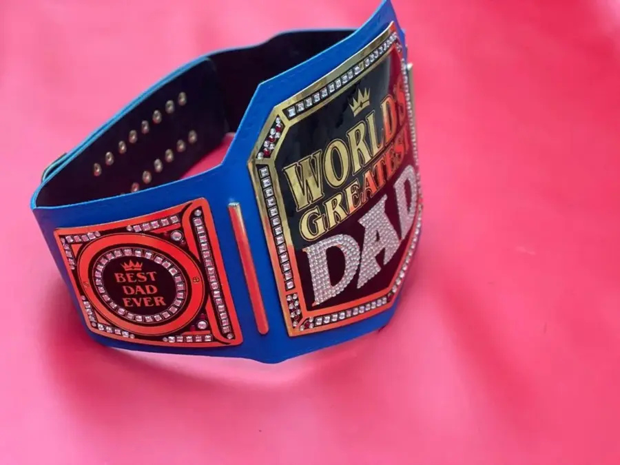 World The Greatest Dad Wrestling Championship Belt Shipping — view 5