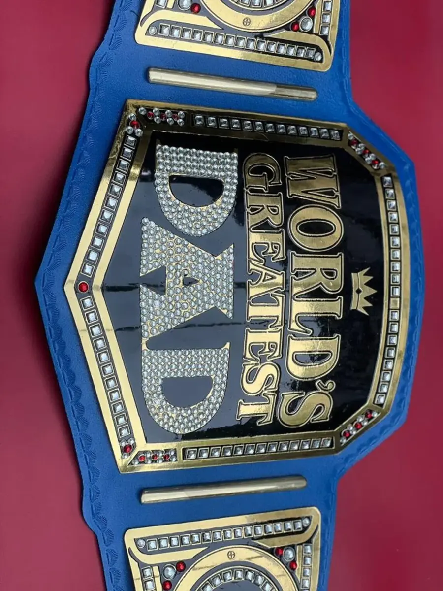 World The Greatest Dad Wrestling Championship Belt Shipping — view 7