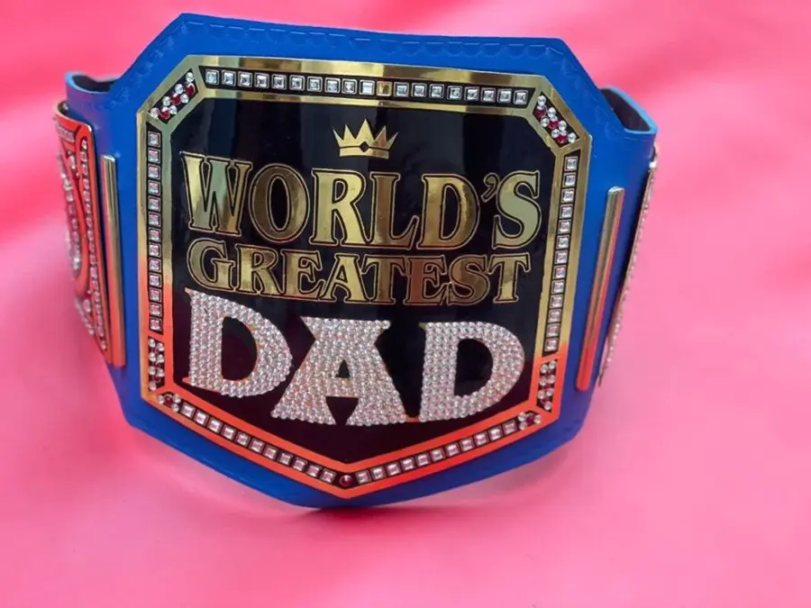 World The Greatest Dad Wrestling Championship Belt Shipping — view 3