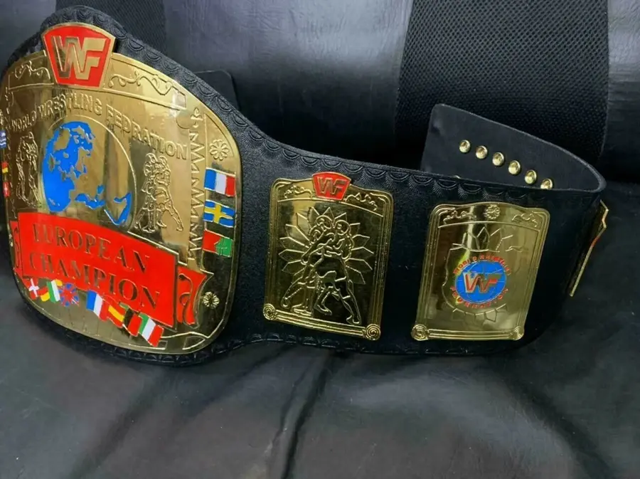 WWF European Championship Belt WWE Heavyweight EU Wrestling Championship Title — view 2