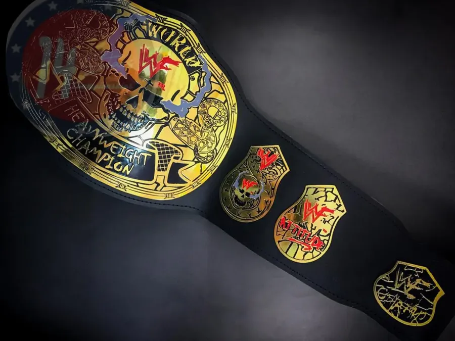 WWF Stone Cold Smoking Skull 24K Gold Championship Title Belt — view 3