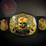 WWF Stone Cold Smoking Skull 24K Gold Championship Title Belt — view 1