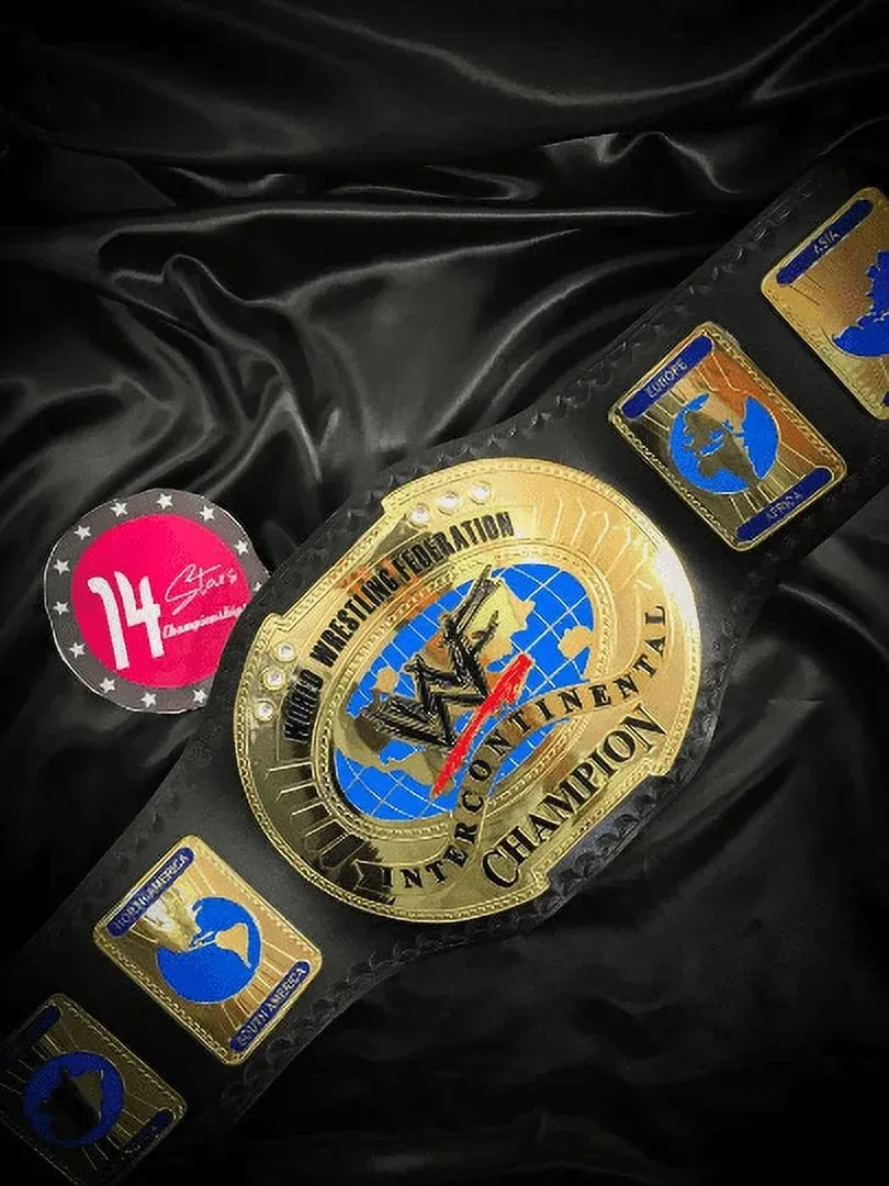 WWF Intercontinental Oval 24K Gold Championship Belt