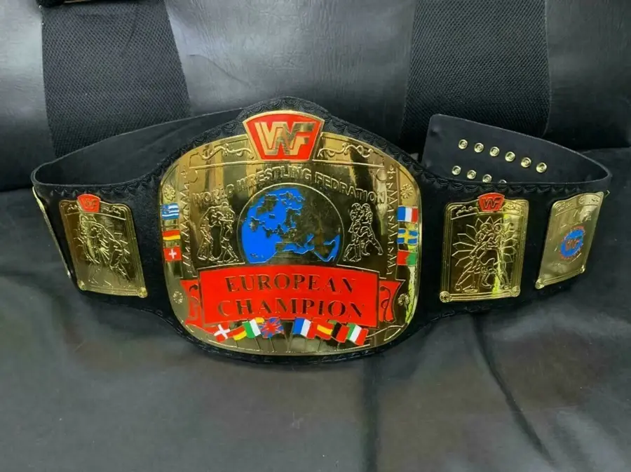 WWF European Championship Belt WWE Heavyweight EU Wrestling Championship Title