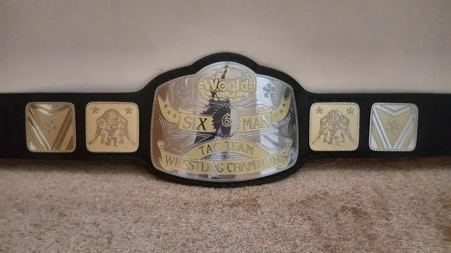 World Six 6 Man Tag Team Wrestling Championship Belt